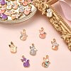 40Pcs 8 Styles Printed Alloy Enamel Pendants ENAM-CJ0004-08-5