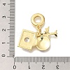 Brass Cubic Zirconia Travel European Dangle Charms KK-R002-20G-03-3