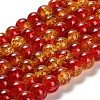 Spray Painted Crackle Glass Beads Strands CCG-Q002-10mm-10-1