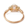 Round Natural Cultured Freshwater Pearl Finger Ring RJEW-JR00752-4