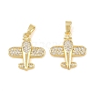Brass Micro Pave Clear Cubic Zirconia Pendants KK-G549-18C-G-1