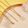 1Pc Brass Chain & 304 Stainless Steel Letter Pendant Necklaces NJEW-LP0001-35Z-G-3