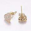 Brass Micro Pave Cubic Zirconia Stud Earrings X-EJEW-F125-08G-2