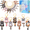 SUNNYCLUE 1 Set Cat Shape Alloy Enamel Pendant Locking Stitch Markers HJEW-SC0001-63-1