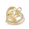 Brass Micro Pave Clear Cubic Zirconia Pendants CU-CBAEEA8-09B-G-2