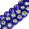 Handmade Millefiori Glass Beads Strands LK-T001-10F-1