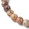 Natural Feldspar Round Beaded Stretch Bracelets BJEW-JB09917-03-3