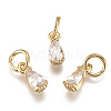 Brass Micro Pave Cubic Zirconia Charms ZIRC-F111-04G-09-1