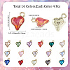 64Pcs 16 Colors Glass Charms FIND-SC0015-32G-2