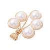 Plastic Imitation Pearl Pendants PALLOY-JF03519-02-3