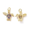 Brass Micro Pave Cubic Zirconia Charms KK-E068-VF113-1