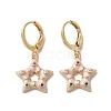 Star Real 18K Gold Plated Brass Dangle Leverback Earrings EJEW-L268-033G-03-1