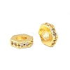 Brass Micro Pave Clear Cubic Zirconia European Beads KK-C142-11B-G-2
