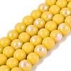 Electroplate Opaque Glass Beads Strands EGLA-Q132-6MM-01C-10-1