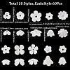 600Pcs 10 Styles Acrylic Bead Caps OACR-SC0002-37-2