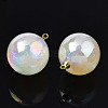 ABS Plastic Imitation Pearl Pendants PACR-T015-07C-3