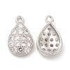 Brass Micro Pave Clear Cubic Zirconia Charms KK-E071-17P-1