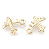 Brass Airliner Charms KK-S348-010-1