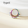 316 Surgical Stainless Steel Spike Hoop Nose Rings WG34C30-18-1