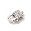Brass Micro Pave Clear Cubic Zirconia Lobster Claw Clasps KK-A266-24C-P-2