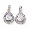 Brass Micro Pave Cubic Zirconia Pendants KK-E068-VC429-2