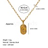 304 Stainless Steel Zodiac Constellation Pendant Paperclip Chain Necklaces ZP0058-1-2