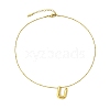 Ion Plating(IP) Initial Letter 304 Stainless Steel Pendant Necklace NJEW-R265-05G-U-2