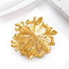 Leaf Zinc Alloy Rhinestone Brooches PW-WG858A0-01-3