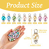 90Pcs 9 Colors Pearlized Glass Pearl Connector Charms PALLOY-TA0002-49A-13