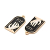 Light Gold Plated Alloy Enamel Pendants ENAM-L040-005KCG-01-2