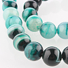Natural Striped Agate/Banded Agate Round Bead Strands G-E234-02-1