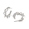 Brass Wire Twist Stud Earrings EJEW-C070-02P-2