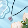 Flower Glass Seed Beads & Acrylic Pendant Necklaces NJEW-MZ00044-03-2