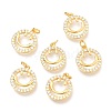 Brass Micro Pave Clear Cubic Zirconia Charms ZIRC-O036-31G-1
