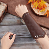 Tartan Pattern Imitation Leather Cuff Wristband for Bikers AJEW-WH0258-937A-3