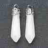 Bullet Natural White Jade Pendants G-E332-C27-1