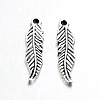 Tibetan Style Alloy Feather Pendants TIBEP-20476-AS-NR-1