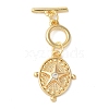 Brass Micro Pave Clear Cubic Zirconia Toggle Clasps KK-N254-75G-2