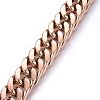 Ion Plating(IP) 304 Stainless Steel Curb Chains Bracelets BJEW-E346-10RG-2