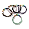 Chakra Round Natural Mixed Stone Beaded Stretch Bracelets BJEW-K251-05-1