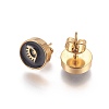 Golden Tone 304 Stainless Steel Stud Earrings EJEW-L222-05G-2