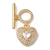 Brass Micro Pave Clear Cubic Zirconia Toggle Clasps KK-N254-82G-1