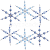 6Pcs 3 Styles Glass Beaded Snowflake Multi-Strand Links PALLOY-SP00003-1