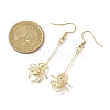 Halloween Spider Brass Dangle Earrings EJEW-JE05859-3