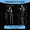 3Pcs 3 Colors Brass Rhinestone Hair Forks MRMJ-LP0001-06-2