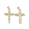 Rack Plating Brass Micro Pave Cubic Zirconia Pendants KK-F848-10G-1