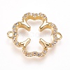 Brass Micro Pave Cubic Zirconia Links ZIRC-K073-09-01G-1