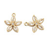 Brass Micro Pave Clear Cubic Zirconia Charms KK-C054-18G-3