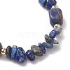 Natural Sodalite Cuboid & Lapis Lazuli Chip Beaded Stretch Bracelets for Women BJEW-JB10808-07-4