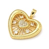 Brass Micro Pave Clear Cubic Zirconia Pendants KK-B171-03G-03-2